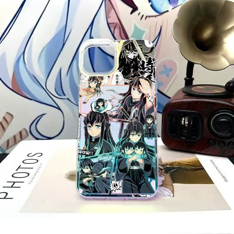 Funda para teléfono Naruto Pain Yahiko Anime, cubierta protectora a prueba de golpes con gradiente láser para iPhone