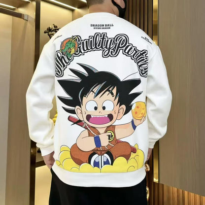 سترة Son Goku Vintage ذات القلنسوة ذات الرقبة الدائرية - إعادة النظر في نمط الرسوم المتحركة الكلاسيكي