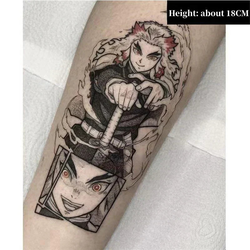Tanjirou/Nezuko/Zenitsu/Inosuke colle une pâte de tatouage de bras de fleur imperméable à l'eau de cuisse