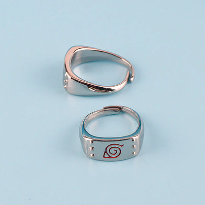 Wood leaf handmade sterling silver logo ring