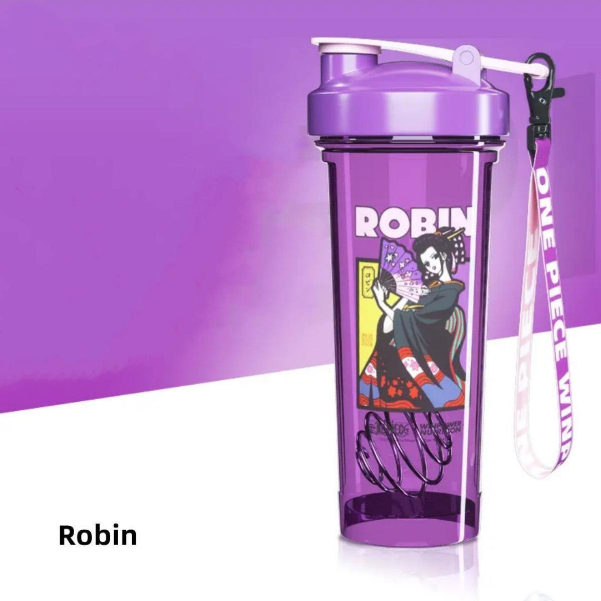 Botella coctelera con caja ciega de Luffy Zoro de One Piece, taza de agua de proteína de anime de 800 ml
