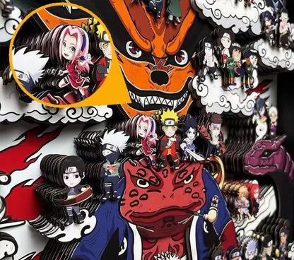 Uzumaki group photo Hezká kreslená řemesla 3D kresba celé rodiny