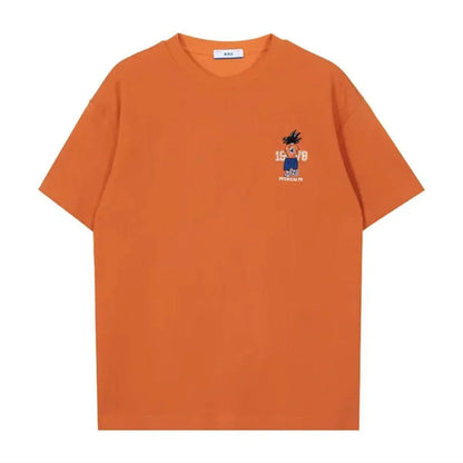 Son Goku T-shirt d'été à manches courtes en pur coton pour hommes tout en coton imprimé beau T-shirt ample et cool