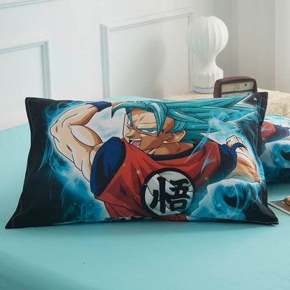 Ensemble de literie trois pièces en pur coton, imprimé de rôle Son Goku, beau dessin animé