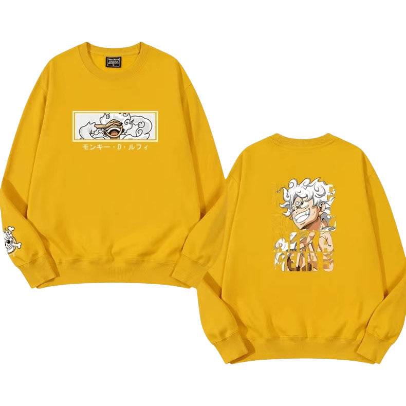Módní pohodlné volné teplé oblečení s dlouhým rukávem Nika Luffy