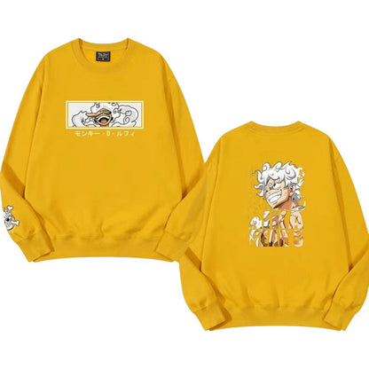 Módní pohodlné volné teplé oblečení s dlouhým rukávem Nika Luffy