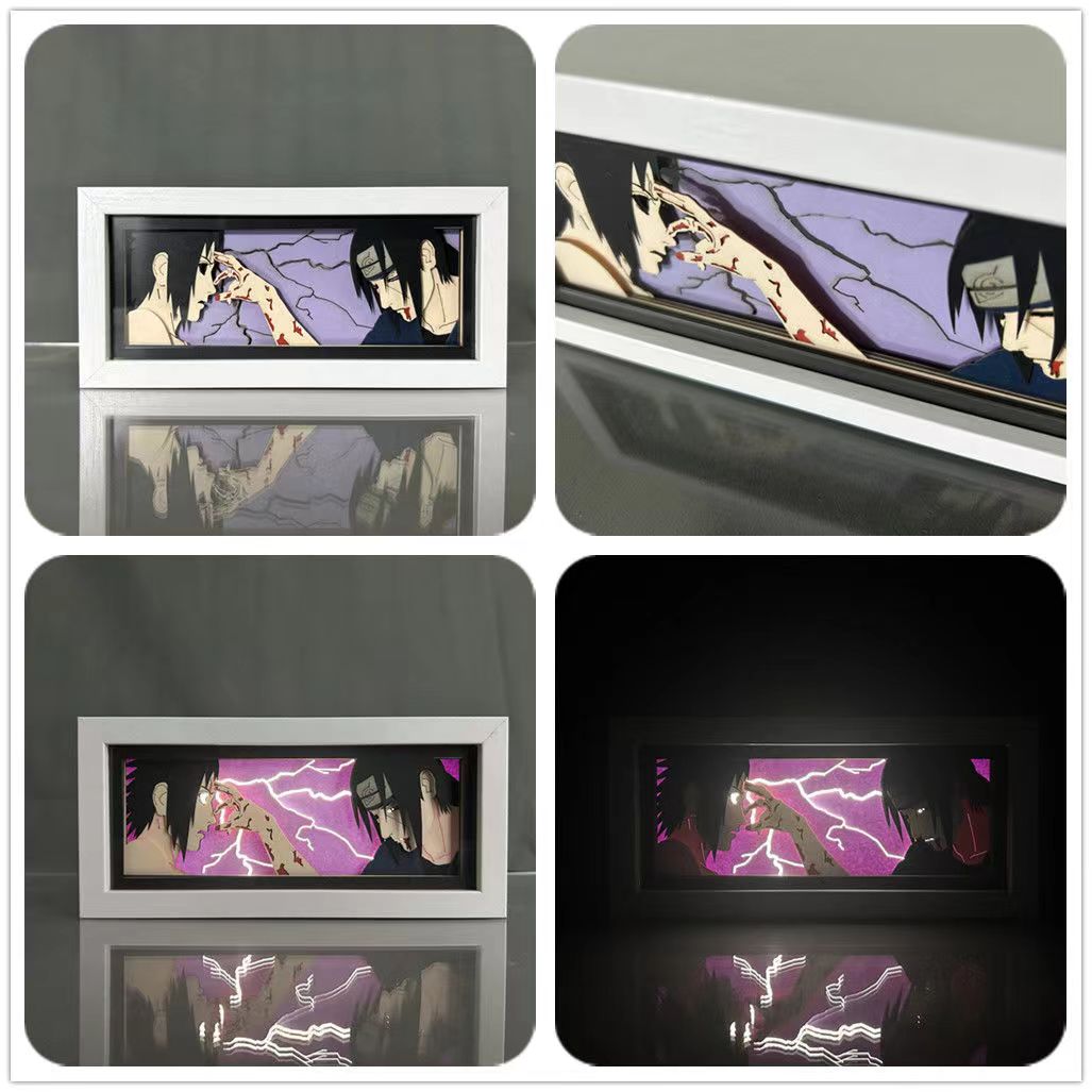 Sasuke/Kakashi/Obito/Itachi 3D Paper Sculpture Night Light - Rozsviťte svět anime!