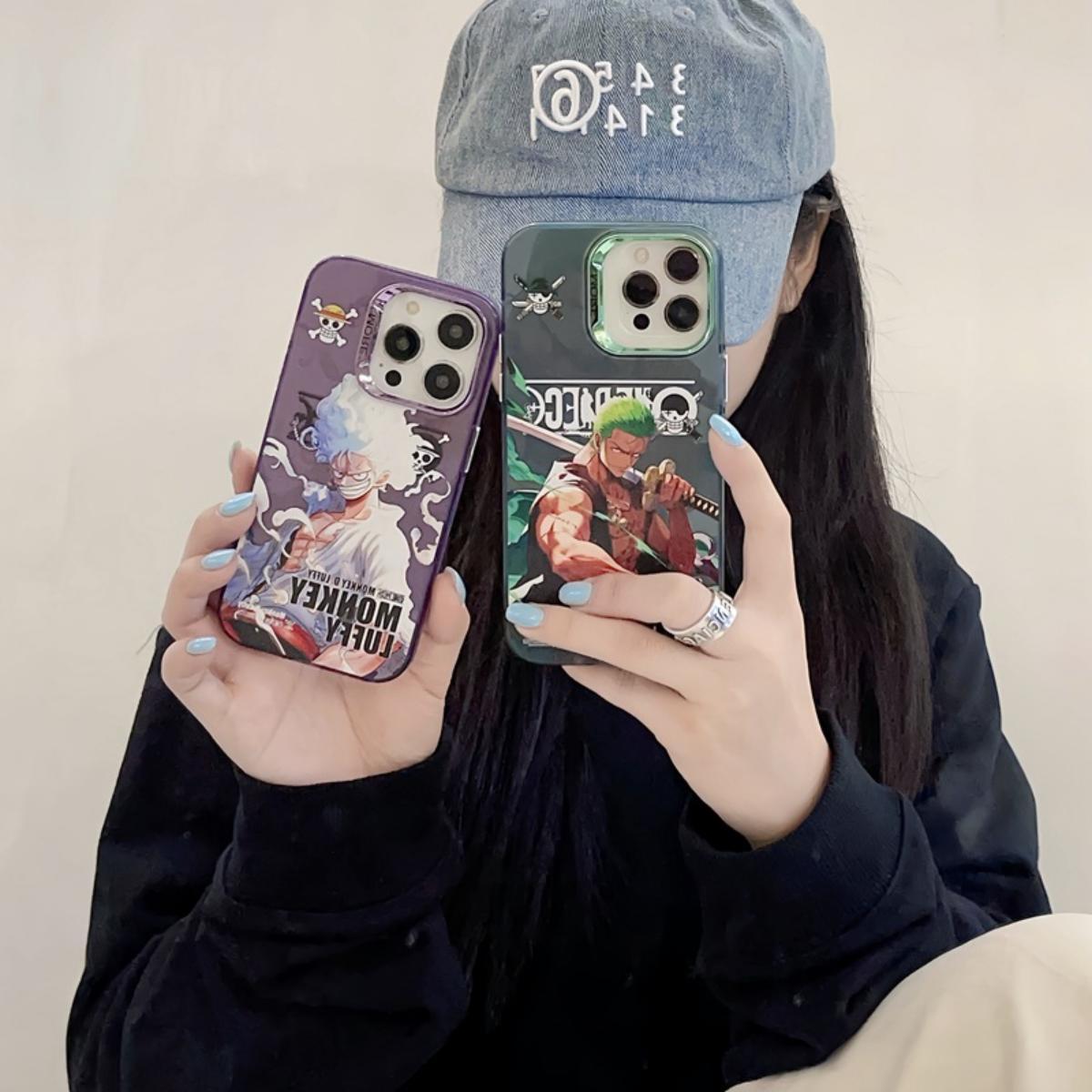 Luffy/Zoro silikonové pouzdro na iPhone odolné proti nárazu