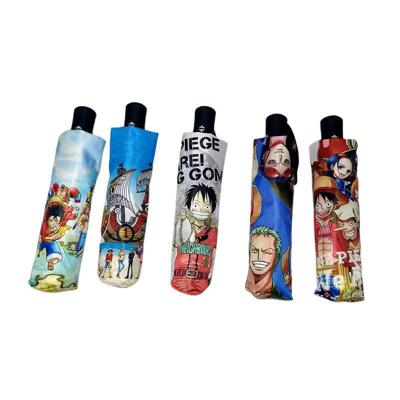Luffy y otros personajes relacionados con la tendencia paraguas, sombrilla.