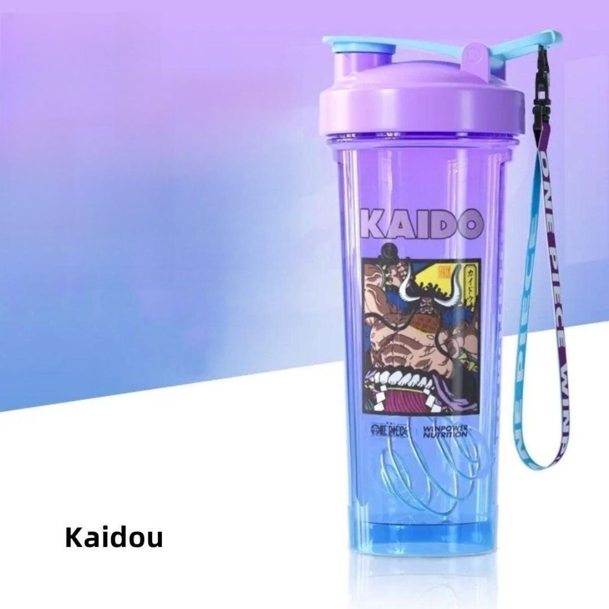 Botella coctelera con caja ciega de Luffy Zoro de One Piece, taza de agua de proteína de anime de 800 ml