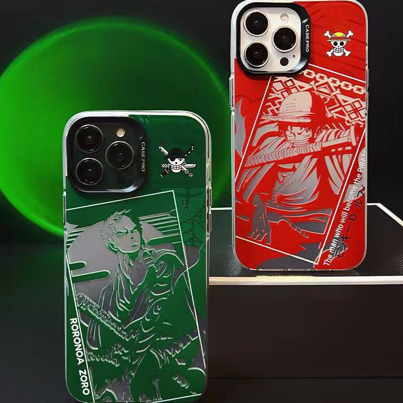 Silikonové antikolizní pouzdro Luffy/Zoro na iPhone