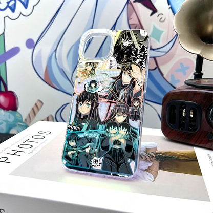 Funda para teléfono Naruto Pain Yahiko Anime, cubierta protectora a prueba de golpes con gradiente láser para iPhone