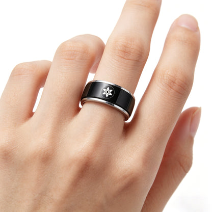 Anillo giratorio Naruto Sasuke Mangekyo Sharingan, anillo giratorio de acero de titanio de anime