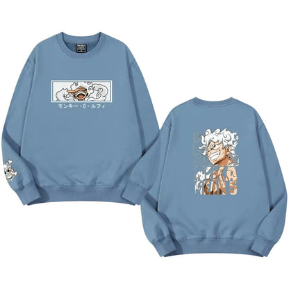 Módní pohodlné volné teplé oblečení s dlouhým rukávem Nika Luffy
