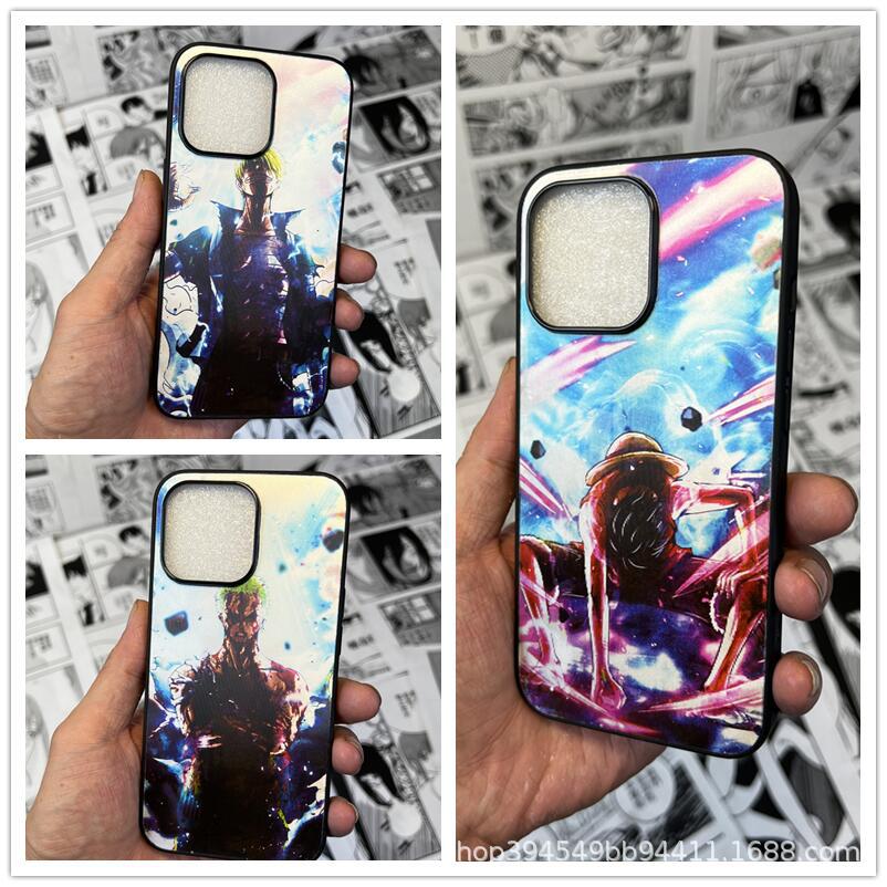 Uzumaki/Luffy/Tanjirou 3D-variation Apple silikone stødsikkert telefoncover