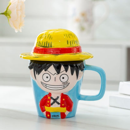 Luffy - tématický keramický pohár & Rubber Devil Fruit - tvarovaný popelník