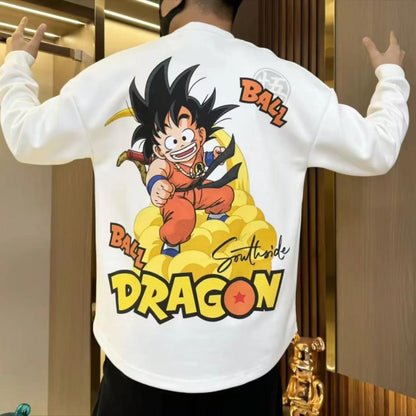 سترة Son Goku Vintage ذات القلنسوة ذات الرقبة الدائرية - إعادة النظر في نمط الرسوم المتحركة الكلاسيكي