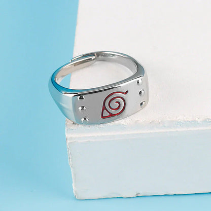Wood leaf handmade sterling silver logo ring