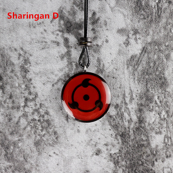 Ručně vyřezávaná sada přívěsků Sharingan Necklace z přírodního santalového dřeva