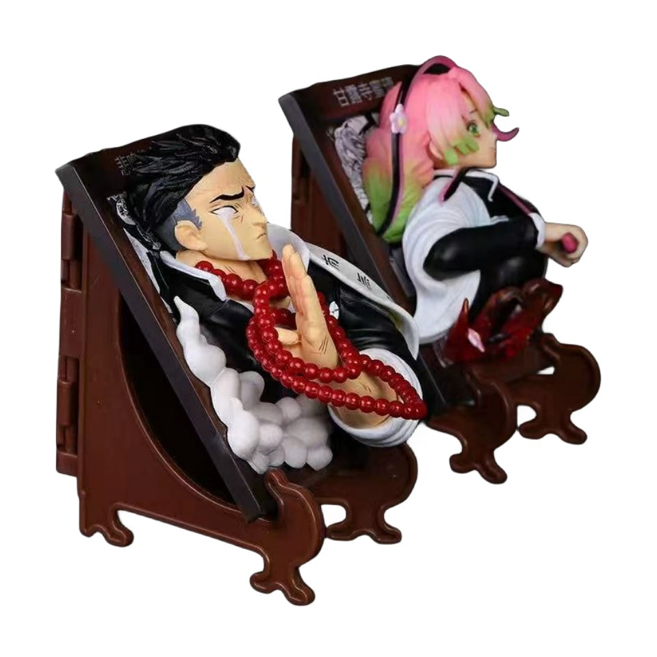 Demon Slayer Kyojuro Mitsuri Gyomei ramme buste figur, Anime Hashira fotoramme statue samleobjekt