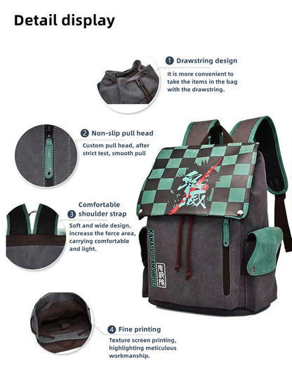 Tanjirou/Nezuko/Zenitsu/GiyuuSturdy Oversized Capacity Backpack