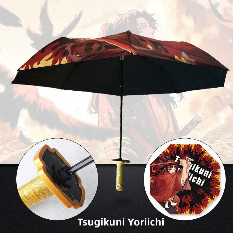 Kamado Tanjirou Regenschirm mit coolem Griff, der sich zusammenklappen lässt