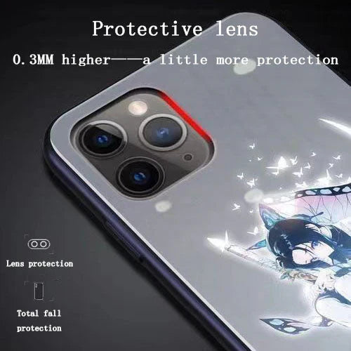 Tanjirou/Shinobu Luminous mobiltelefon taske Smart lysende kreativ mobiltelefon taske
