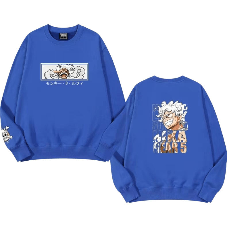 Módní pohodlné volné teplé oblečení s dlouhým rukávem Nika Luffy