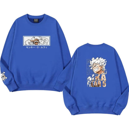 Módní pohodlné volné teplé oblečení s dlouhým rukávem Nika Luffy