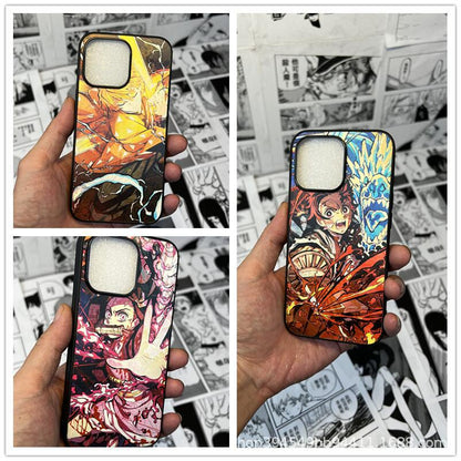 Uzumaki/Luffy/Tanjirou 3D-variation Apple silikone stødsikkert telefoncover