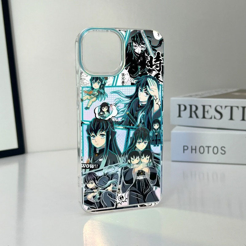 Funda para teléfono Naruto Pain Yahiko Anime, cubierta protectora a prueba de golpes con gradiente láser para iPhone