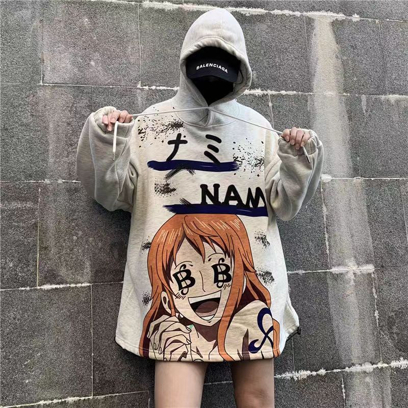 Zoro/Nami-figur modellerer smuk og cool tegneserie hættetrøje til par
