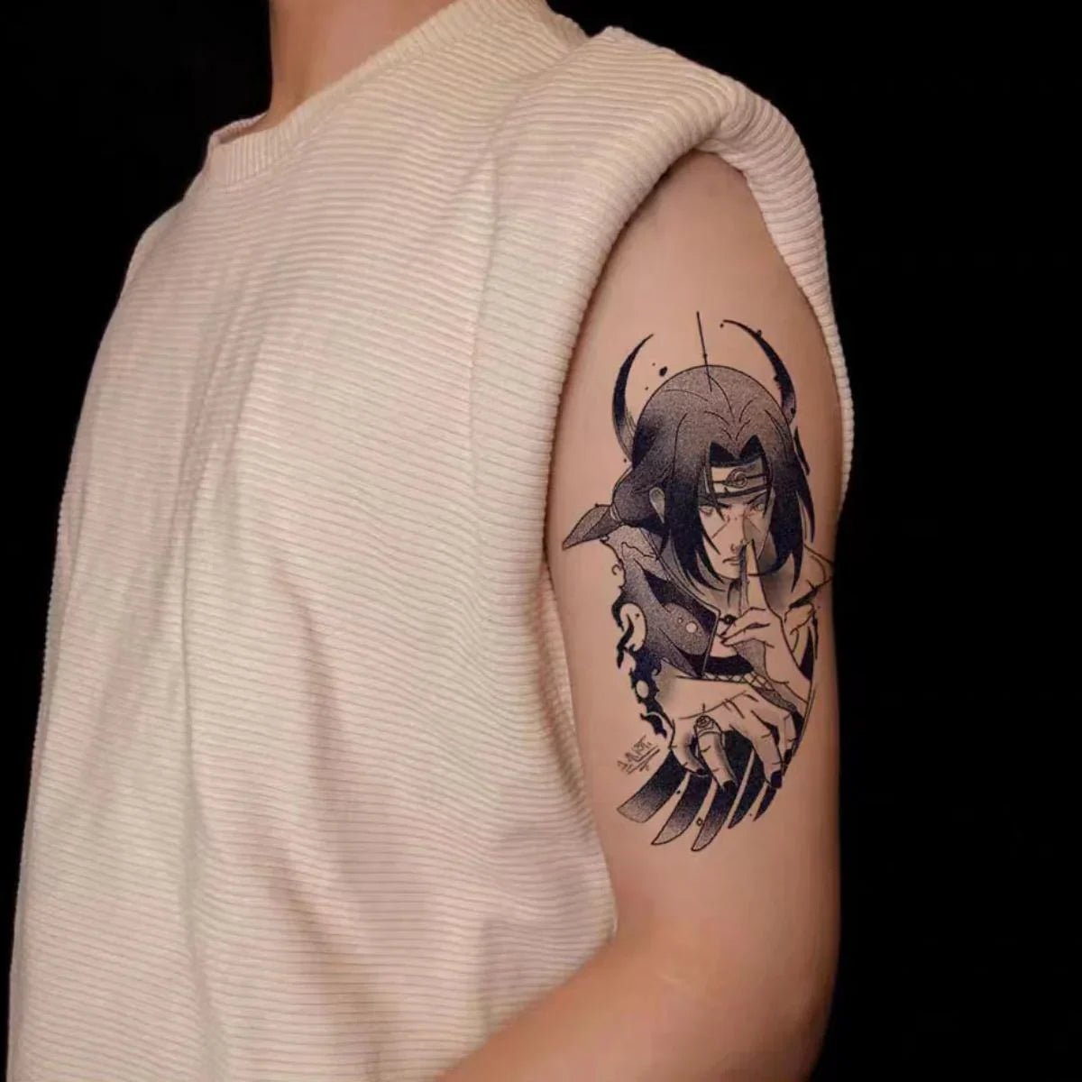 Autocollants de tatouage semi-permanent Uchiha Sasuke/Uzumaki/Hatake Kakashi Cool