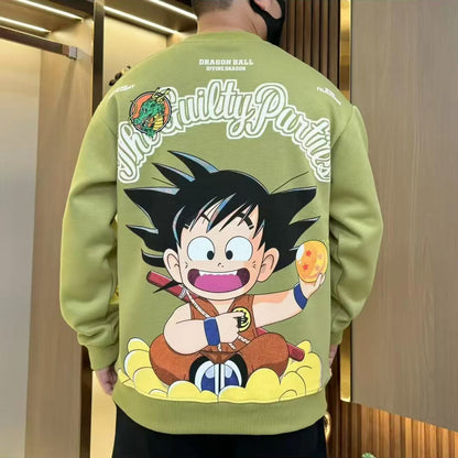 سترة Son Goku Vintage ذات القلنسوة ذات الرقبة الدائرية - إعادة النظر في نمط الرسوم المتحركة الكلاسيكي