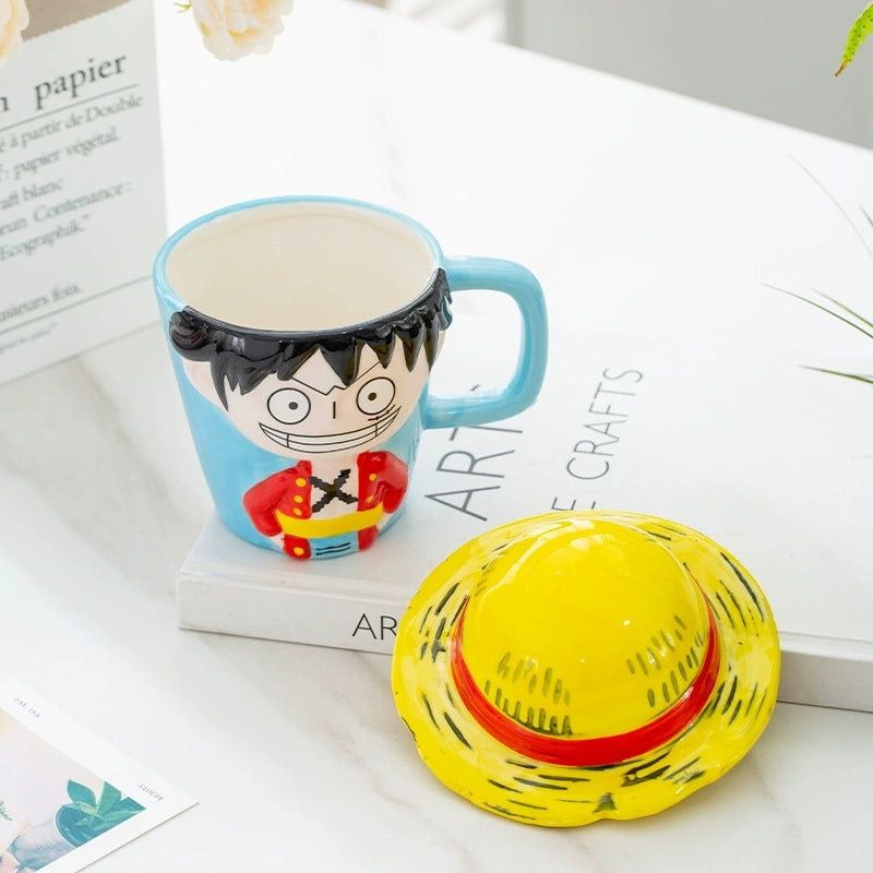 Luffy - tématický keramický pohár & Rubber Devil Fruit - tvarovaný popelník