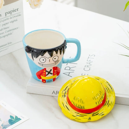 Luffy - tématický keramický pohár & Rubber Devil Fruit - tvarovaný popelník