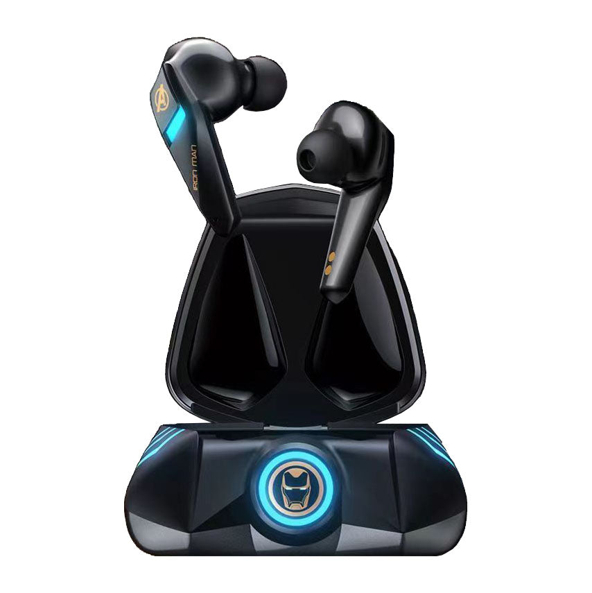 Marvel Spider-Man Iron Man Captain America Gaming-øretelefoner, Marvel TWS trådløse hovedtelefoner med LED-lys