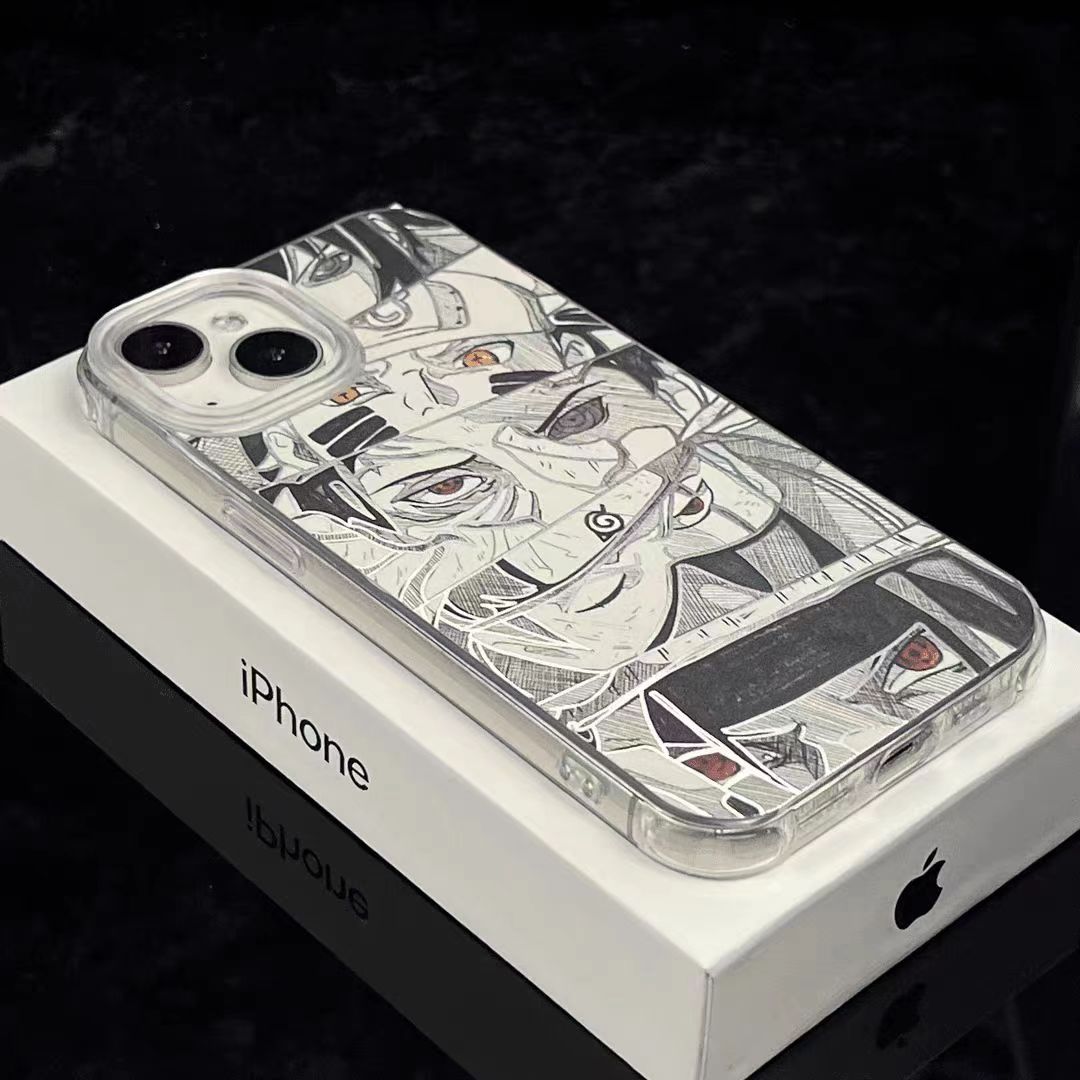 Silikonové pouzdro na iPhone odolné proti nárazu Sasuke/Itachi