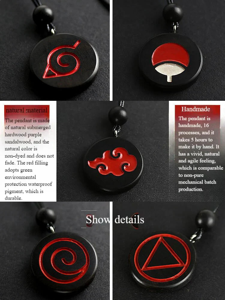 Uzumaki/Dawn tejido hecho a mano natural sándalo púrpura tejido marcador collar conjunto