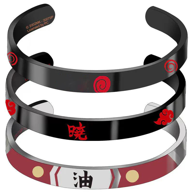 Bracelets en métal secondaire Jiraiya/Itachi (diamètre interne 64 mm x 8 mm)
