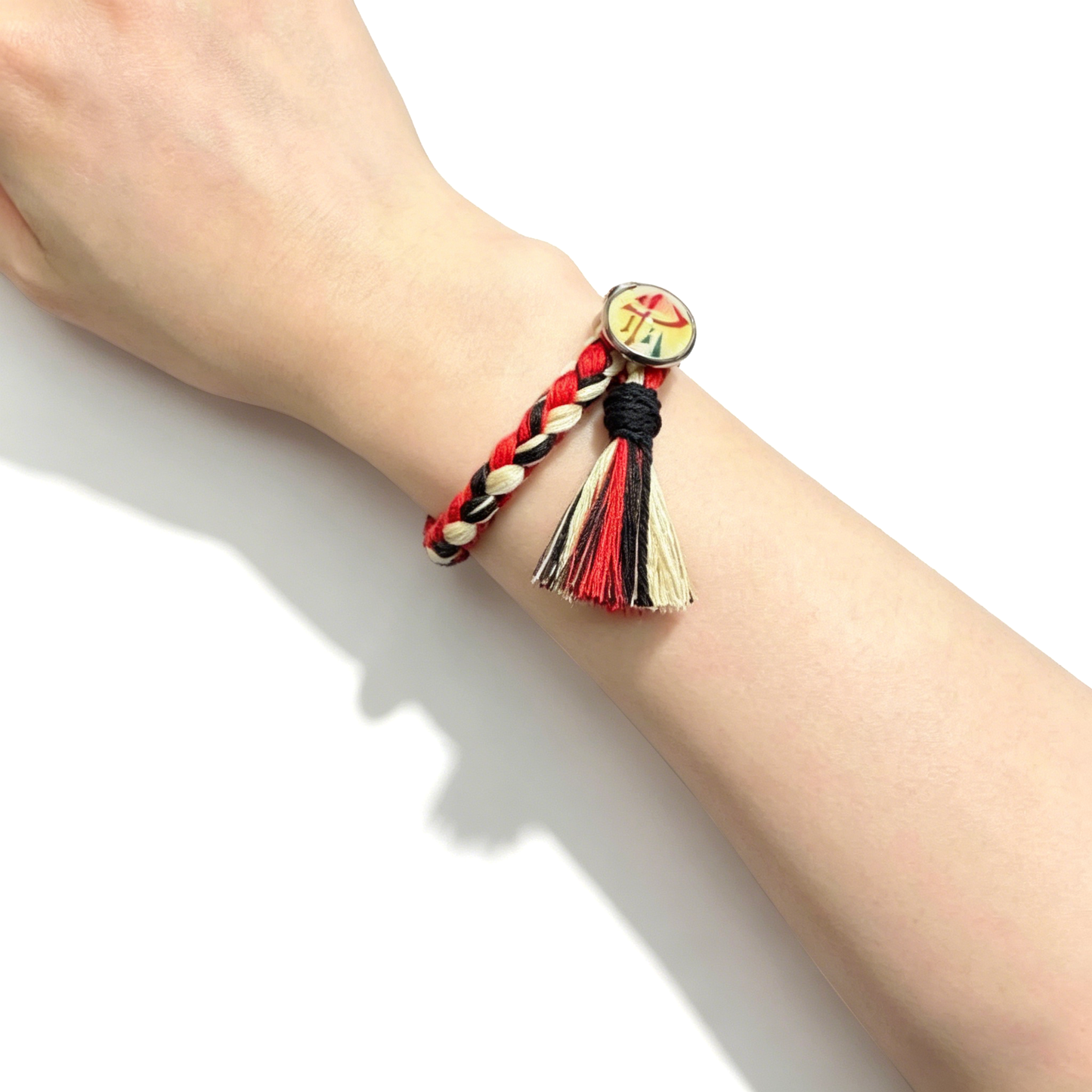 Demon Slayer Upper Moon Demon Adjustable Braided Bracelet, Anime Tassel Charm