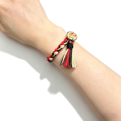 Demon Slayer Upper Moon Demon Adjustable Braided Bracelet, Anime Tassel Charm