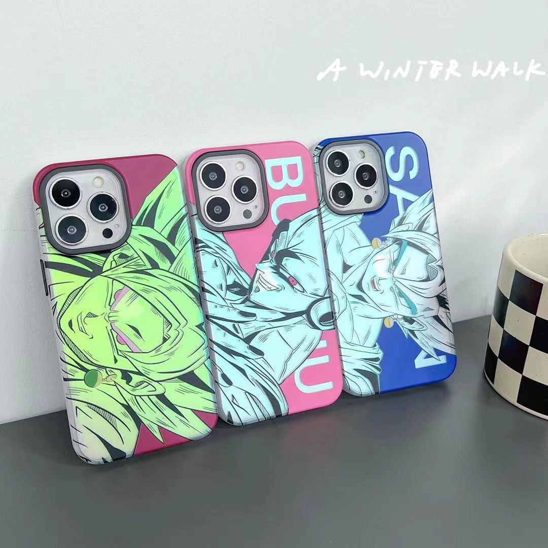 Funda de teléfono de silicona resistente a golpes para iPhone Goku/Vegeta/Buu