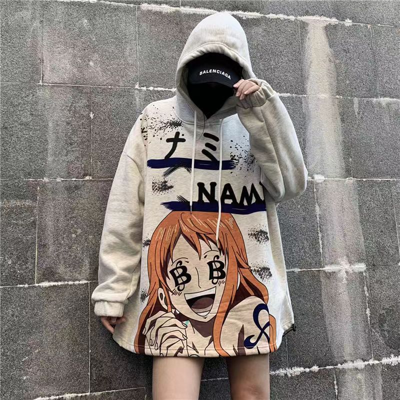 Zoro/Nami-figur modellerer smuk og cool tegneserie hættetrøje til par
