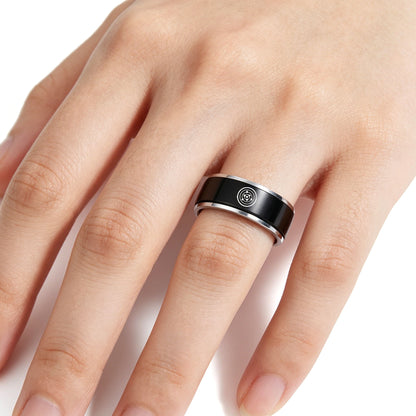 Anillo giratorio Naruto Sasuke Mangekyo Sharingan, anillo giratorio de acero de titanio de anime