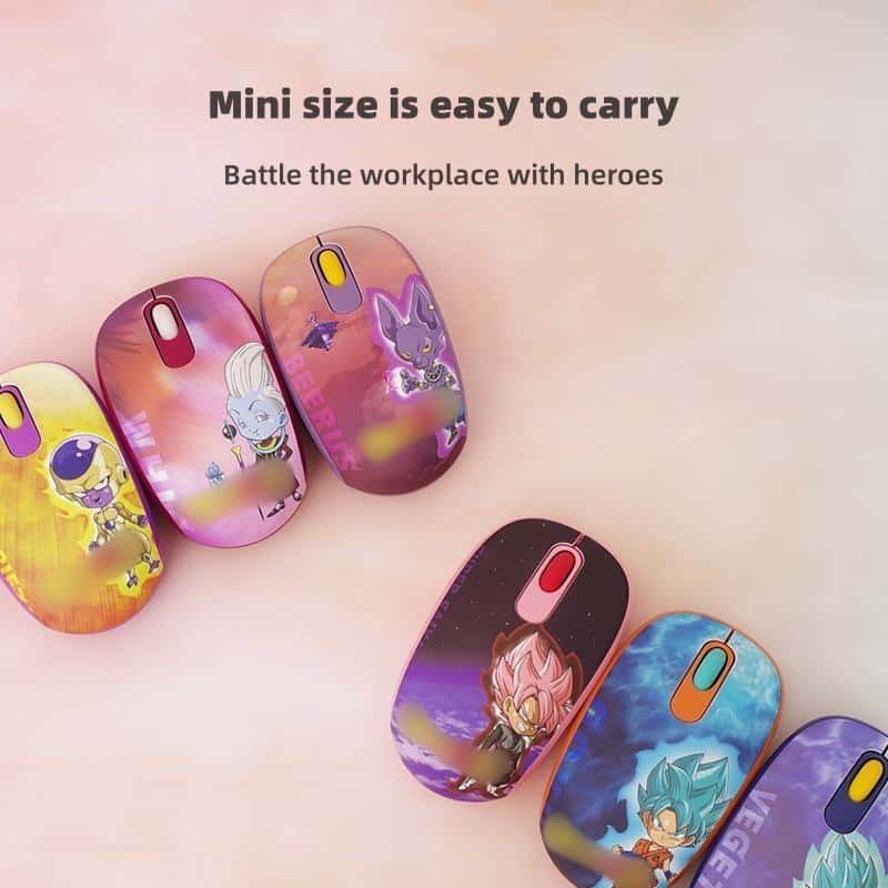 Souris sans fil Son Goku/Frieza/Whis/Beerus 2.4G pour jeux de bureau