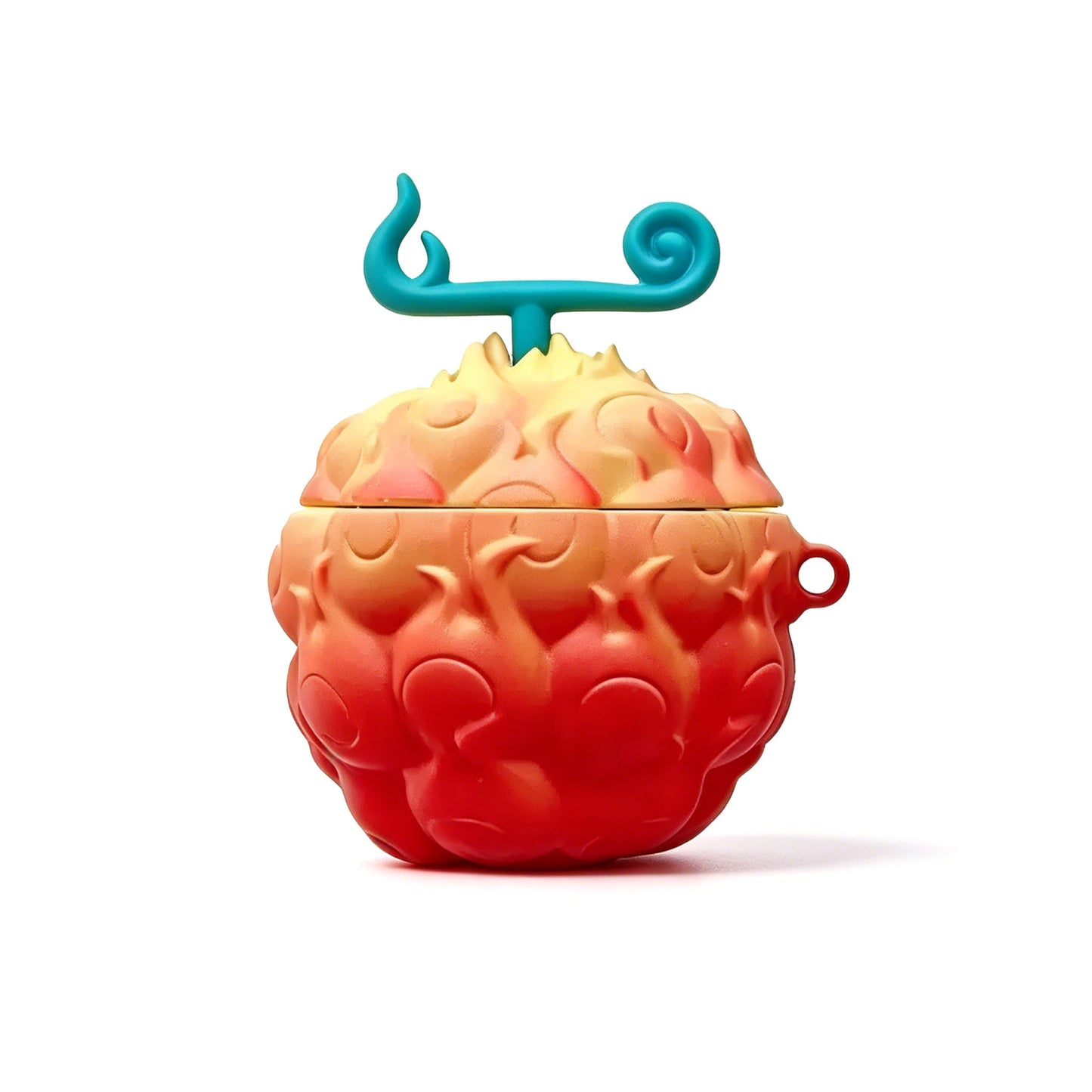 Yksiosainen Luffy Ace Devil Fruit AirPods -kotelo, 3D-silikonikuulokkeiden suojakuori avaimenperällä