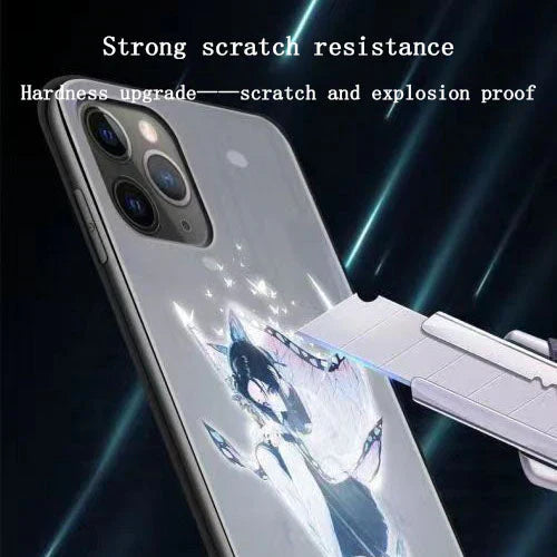 Tanjirou/Shinobu Luminous mobiltelefon taske Smart lysende kreativ mobiltelefon taske