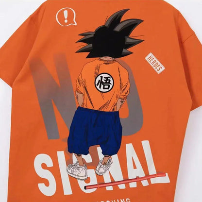 Son Goku T-shirt d'été à manches courtes en pur coton pour hommes tout en coton imprimé beau T-shirt ample et cool