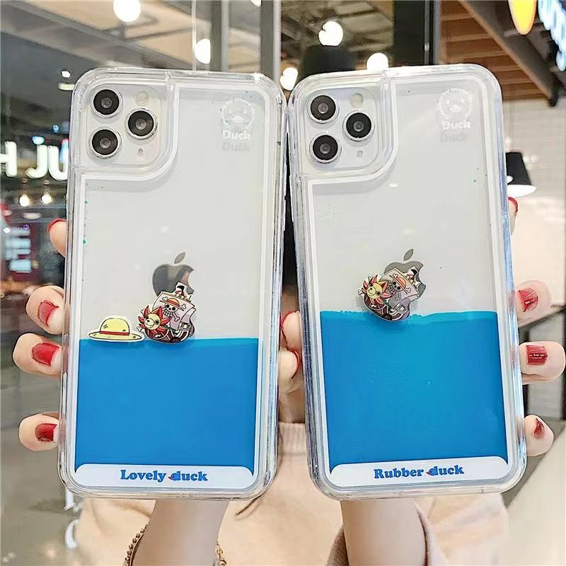 Luffy/Zoro/Ace iPhone Liquid Quicksand pouzdro pro zamezení kolize